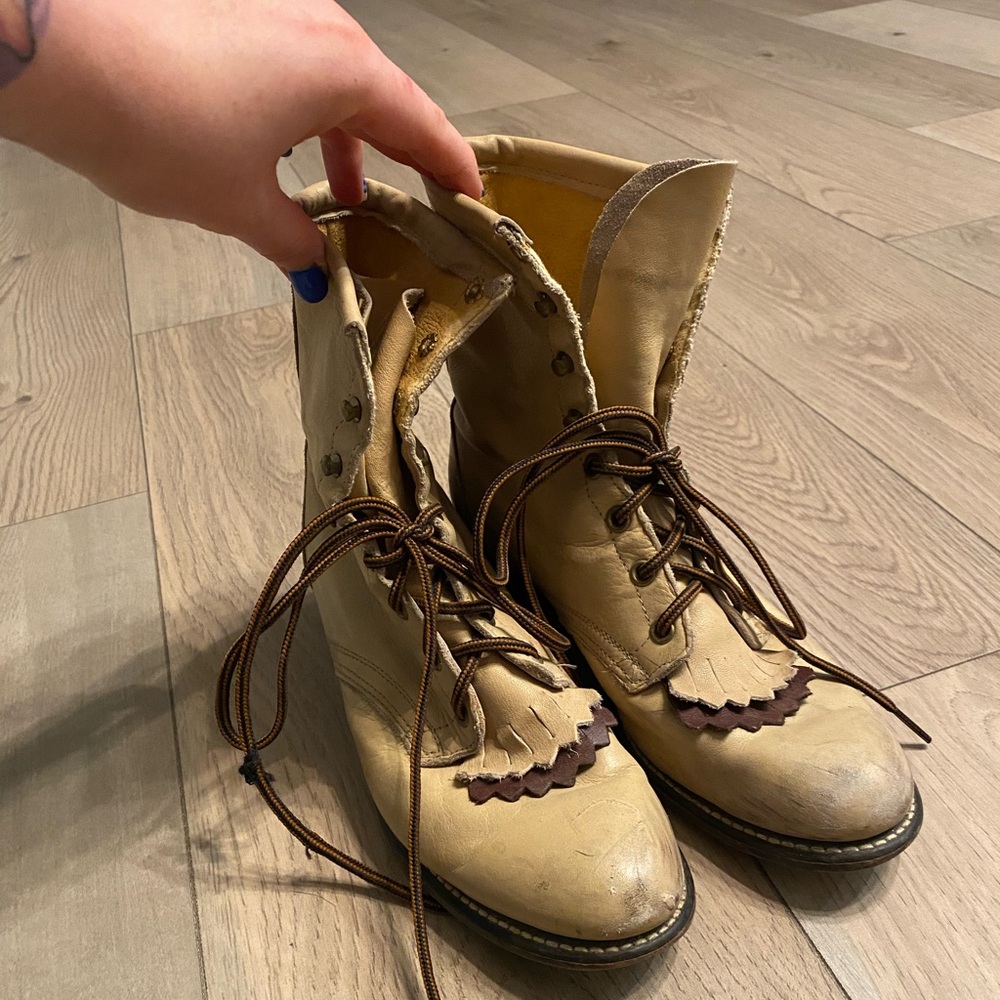 Two Tone Justin Lace Up Ropers